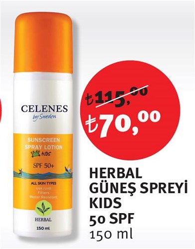 Celenes Herbal Güneş Spreyi Kids 50 SPF 150 ml image