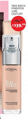 Loreal Paris True Match Fondoten 30Ml Çeşitleri image