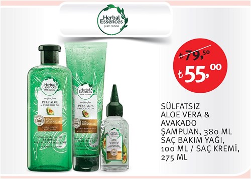 Herbal Essences Sülfatsız Aloe Vera & Avakado Şampuan 380 Ml/Saç Bakım Yağı  image