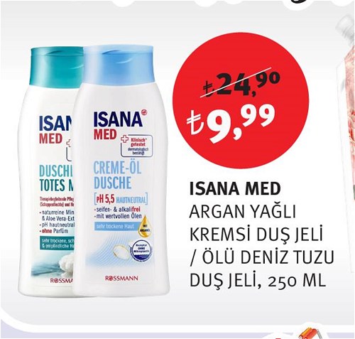 Isana Med Argan Yağlı Kremsi Duş Jeli / Ölü Deniz Tuzu Duş Jeli 250 Ml image