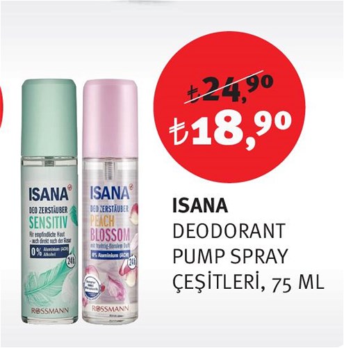 Isana Deodorant Pump Spray Çeşitleri 75 Ml image