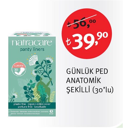 Natracare Günlük Ped Anatomik Şekilli (30'lu) image