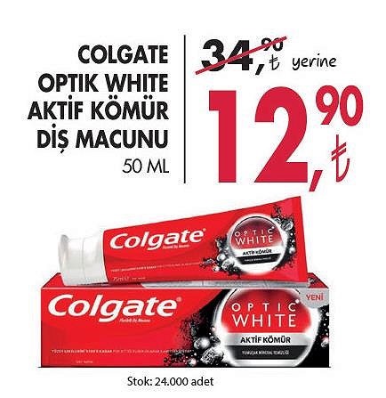 Colgate Optik White Aktif Kömür Diş Macunu 50 Ml image