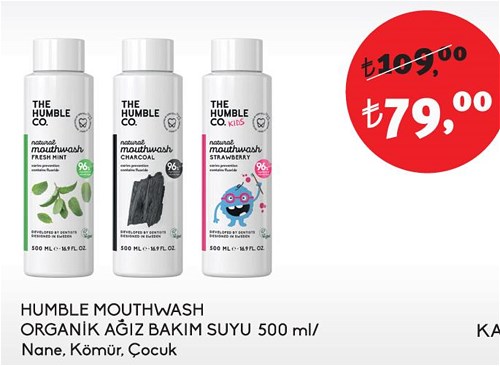 Humble Mouthwash Organik Ağız Bakım Suyu 500 ml Çeşitleri image