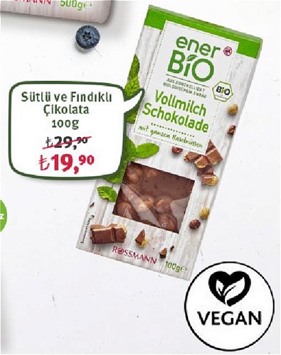 Enerbio Sütlü ve Fındıklı Çikolata 100g image