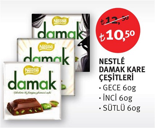 Nestle Damak Kare Çeşitleri 60 g image