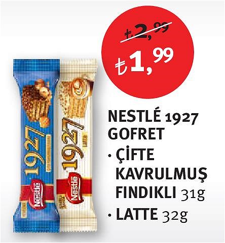 Nestle 1927 Gofret Çifte Kavrulmuş Fındıklı 31 g/Latte 32 g image