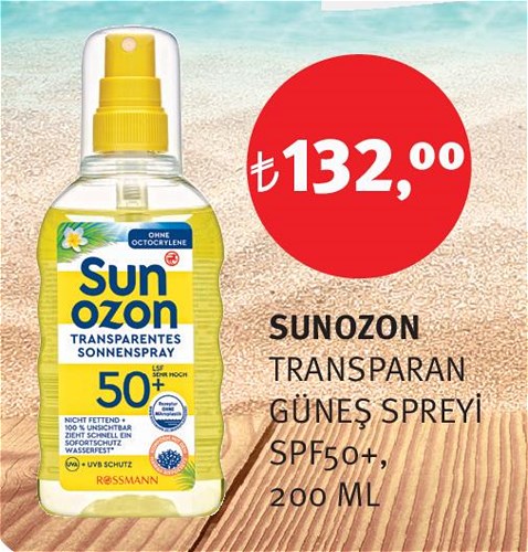 Sunozon Transparan Güneş Spreyi SPF50+ 200 Ml image