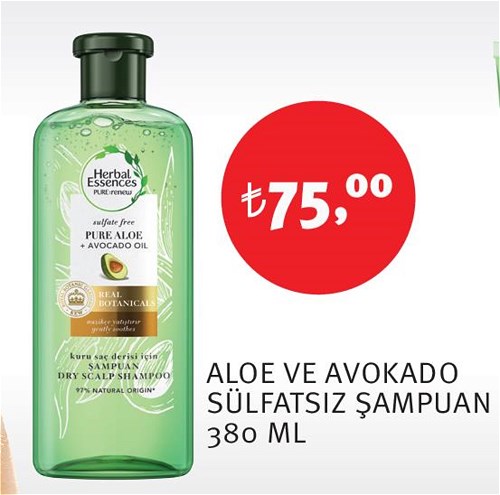 Herbal Essences Aloe ve Avokado Sülfatsız Şampuan 380 ml image