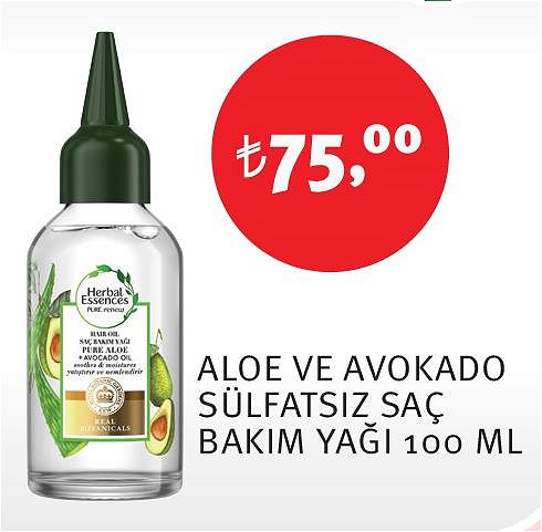 Herbal Essences Aloe ve Avokado Sülfatsız Saç Bakım Yağı 100 ml image