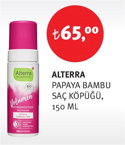 Alterra Papaya Bambu Saç Köpüğü 150 ml image