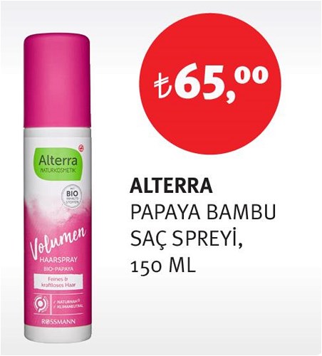 Alterra Papaya Bambu Saç Spreyi 150 ml image