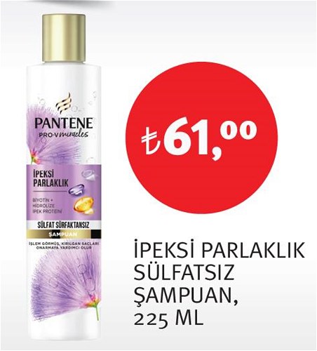 Pantene İpeksi Parlaklık Sülfatsız Şampuan 225 ml image