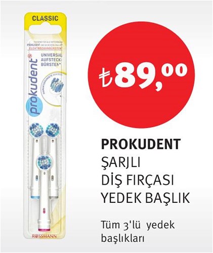 Prokudent Şarjlı Diş Fırçası Yedek Başlık 3'lü image