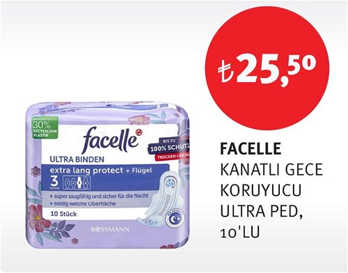 Facelle Kanatlı Gece Koruyucu Ultra Ped 10'lu image