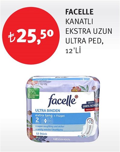 Facelle Kanatlı Ekstra Uzun Ultra Ped 12'li image