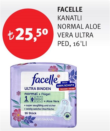 Facelle Kanatlı Normal Aloe Vera Ultra Ped 16'lı image