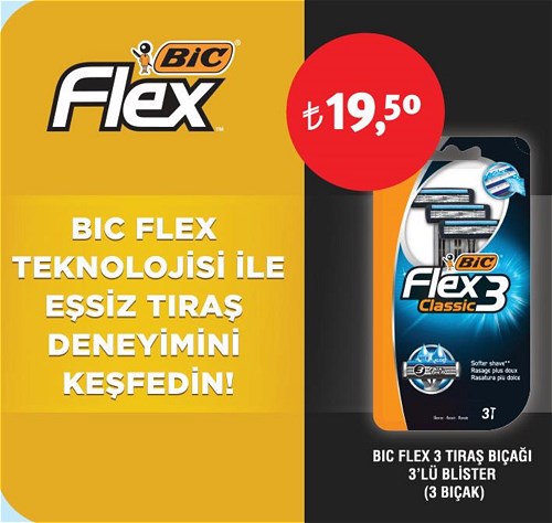 Bic Flex 3 Tıraş Bıçağı 3'lü Blister (3 Bıçak) image