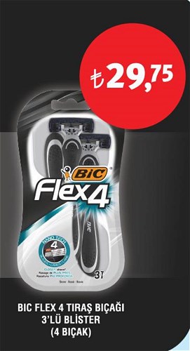 Bic Flex 4 Tıraş Bıçağı 3'lü Blister (4 Bıçak) image