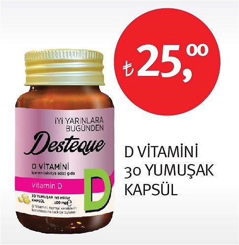 Desteque D Vitamini 30 Yumuşak Kapsül image