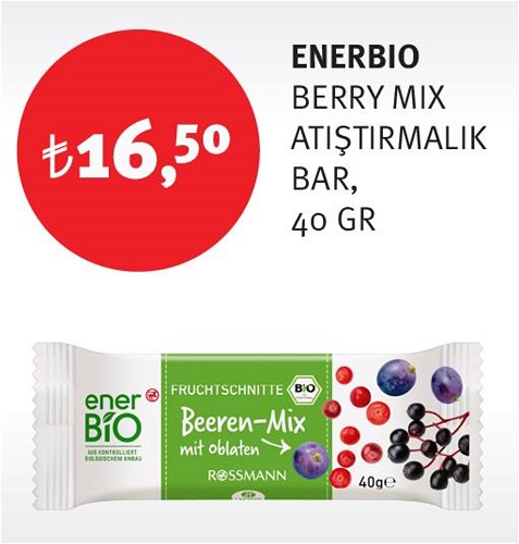 Rossmann Enerbio Berry Mix Atıştırmalık Bar 40 gr