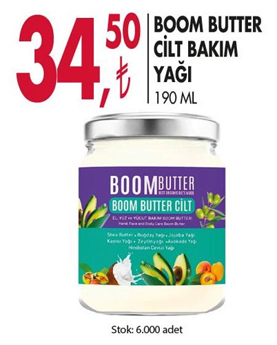 Boom Butter Cilt Bakım Yağı 190 Ml image