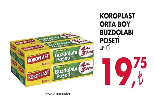 Koroplast Orta Boy Buzdolabı Poşeti 4'lü image