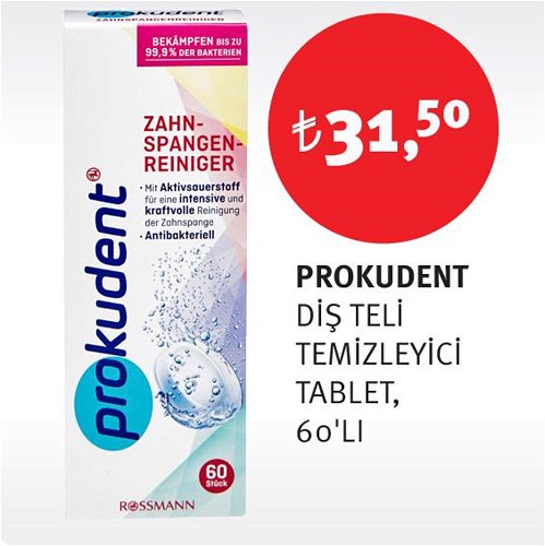 Prokudent Diş Teli Temizleyici Tablet 60'lı image