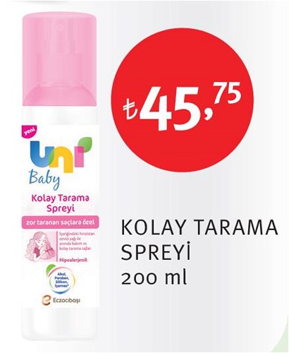 Uni Baby Kolay Tarama Spreyi 200 ml image