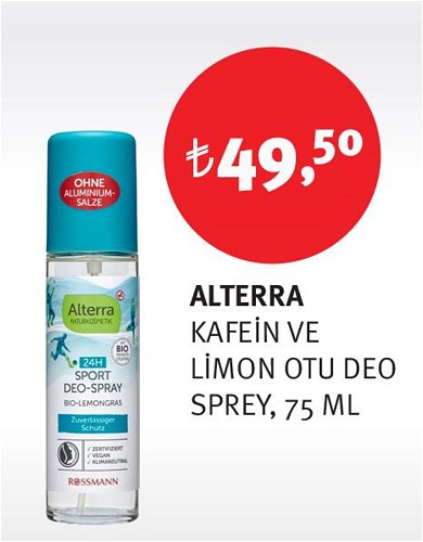 Alterra Kafein ve Limon Otu Deo Sprey 75 Ml image