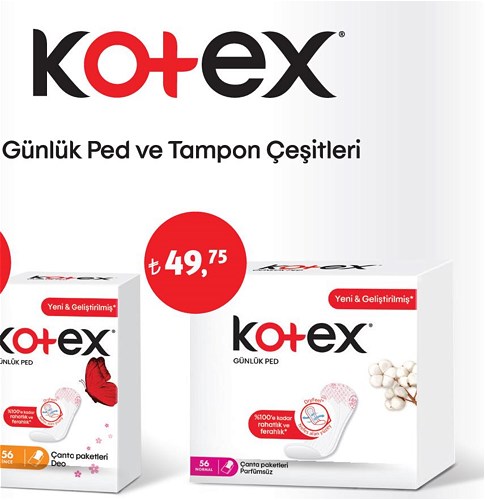 Kotex Günlük Ped ve Tampon Çeşitleri image