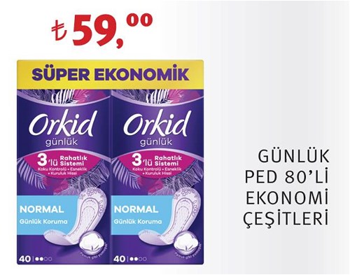 Orkid Günlük Ped 80'li Ekonomi Çeşitleri image