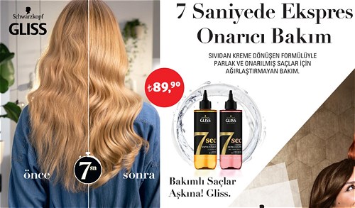 Schwarzkopf Gliss 7 Saniyede Ekspress Onarıcı Bakım image