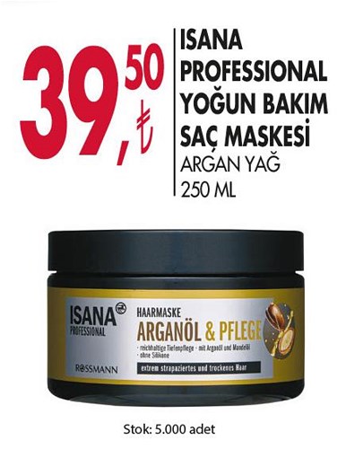 Isana Professional Yoğun Bakım Saç Maskesi Argan Yağ 250 ml image