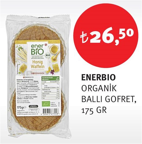 Enerbio Organik Ballı Gofret 175 gr image