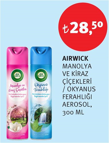 Airwick Manolya ve Kiraz Çiçekleri/Okyanus Ferahlığı Aerosol 300 ml image