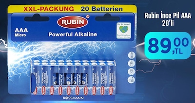 Rubin İnce Pil AAA 20'li image