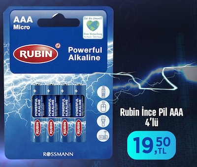 Rubin İnce Pil AAA 4'lü image