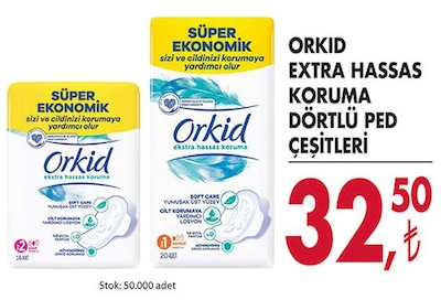 Orkid Extra Hassas Koruma Dörtlü Ped Çeşitleri image