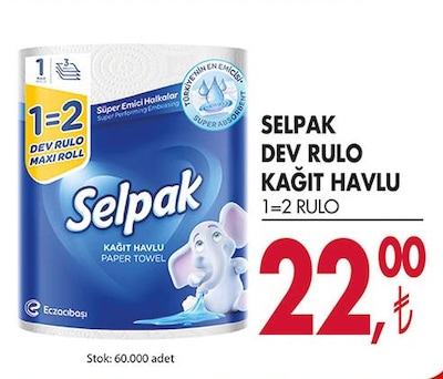 Selpak Dev Rulo Kağıt Havlu 1=2 Rulo image