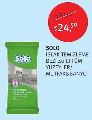 Solo Islak Temizleme Bezi 40'lı Tüm Yüzeyler/Mutfak&Banyo image