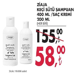 Ziaja Keçi Sütü Şampuan 400 Ml / Saç Kremi 200 Ml image
