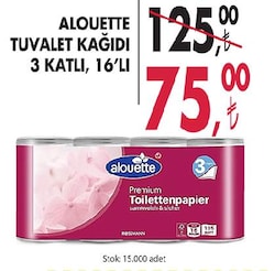 Alouette Tuvalet Kağıdı 3 Katlı 16'lı image