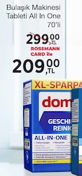 Domol Bulaşık Makinesi Tableti All In One 70'li image