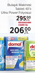 Domol Bulaşık Makinesi Tableti 40'lı Ultra Power Folyosuz image