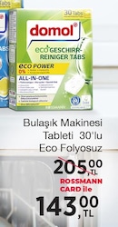 Domol Bulaşık Makinesi Tableti 30'lu Eco Folyosuz image