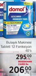 Domol Bulaşık Makinesi Tableti 12 Fonksiyon 40'lı image