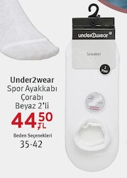 Under2wear Spor Ayakkabı Çorabı Beyaz 2'li image