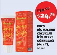 Rocs Diş Macunu Çocuklar İçin Meyve Gökkuşağı (6-12 Y) 60 ml image