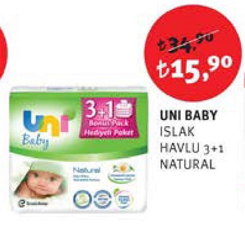 Uni Baby Islak Havlu 3+1 Natural image